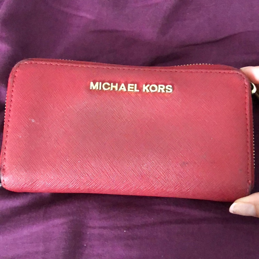 Red Michael Kors wallet